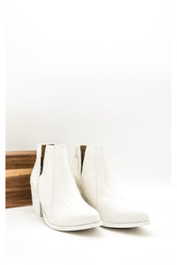 Tarim Bootie in White Croc
