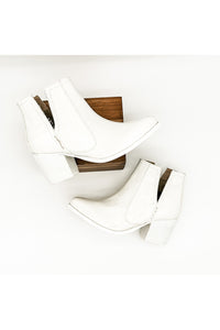 Tarim Bootie in White Croc