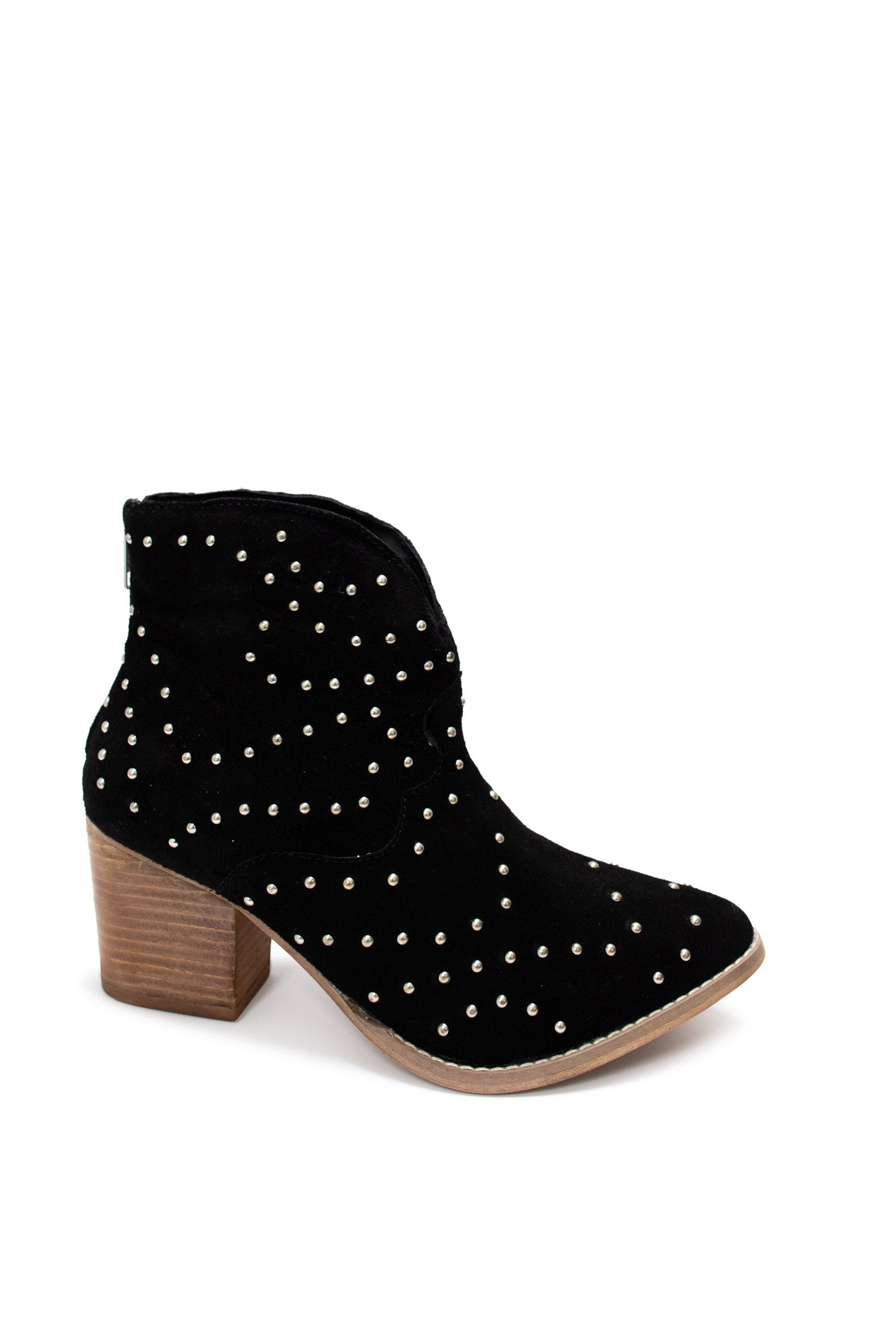Twilight Studded Heeled Ankle Boot in Black