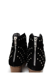 Twilight Studded Heeled Ankle Boot in Black