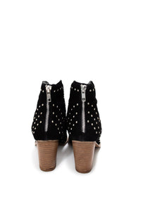 Twilight Studded Heeled Ankle Boot in Black