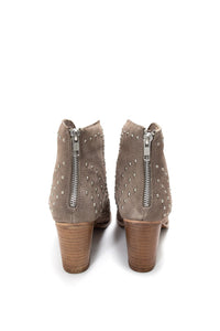 Twilight Studded Heeled Ankle Boot in Taupe