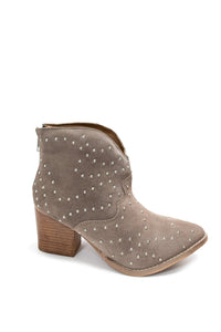Twilight Studded Heeled Ankle Boot in Taupe