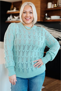 Hole In One Sheer Pointelle Knit Sweater