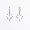 925 Sterling Silver Inlaid Zircon Heart Dangle Earrings