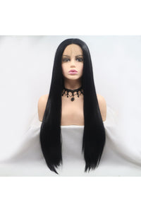 13*3" Lace Front Wigs Synthetic Long Straight 24" 130% Density