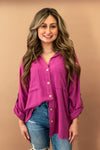 Madelyn Magenta Button Up