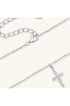 925 Sterling Silver Moissanite Cross Pendant Necklace