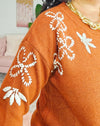 Floral Embroidery Detail Sweater #79