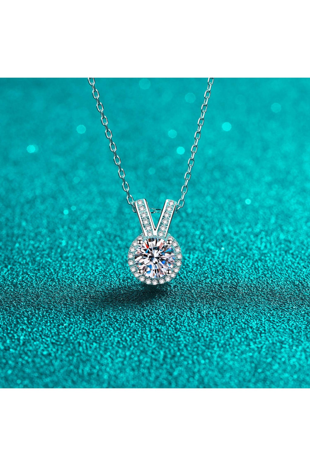1 Carat Moissanite Rabbit Ears Shape Pendant Necklace