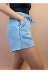 Nora Drawstring Shorts in Blue Grey