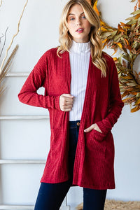 Rust Long Sleeve Cardigan w/ Pockets #31