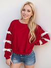 Contrast Bow Round Neck Long Sleeve Sweatshirt