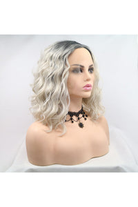 13*3" Lace Front Wigs Synthetic Mid-length Wavy 12" 130% Density