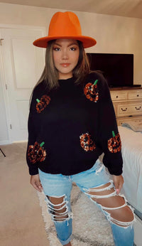 Sequin Pumpkin Sweater