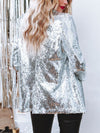 Sequin Lapel Collar Long Sleeve Blazer