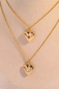 Zircon Heart Shape 14K Gold-Plated Pendant Necklace