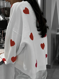 Valentine’s Day Heart Round Neck Long Sleeve Sweater