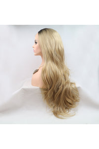 13*3" Lace Front Wigs Synthetic Long Wavy 24" 130% Density