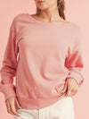 Bow Cutout Round Neck Long Sleeve Sweatshirt