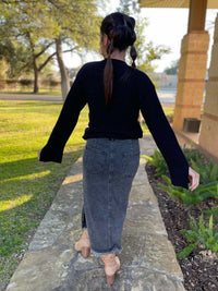 Worth The Risk Black Denim Skirt
