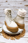 Jessi Lace Up Boot in Bone