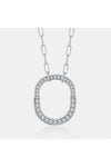 925 Sterling Silver Inlaid Moissanite Pendant Necklace