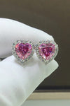 2 Carat Moissanite Heart-Shaped Earrings