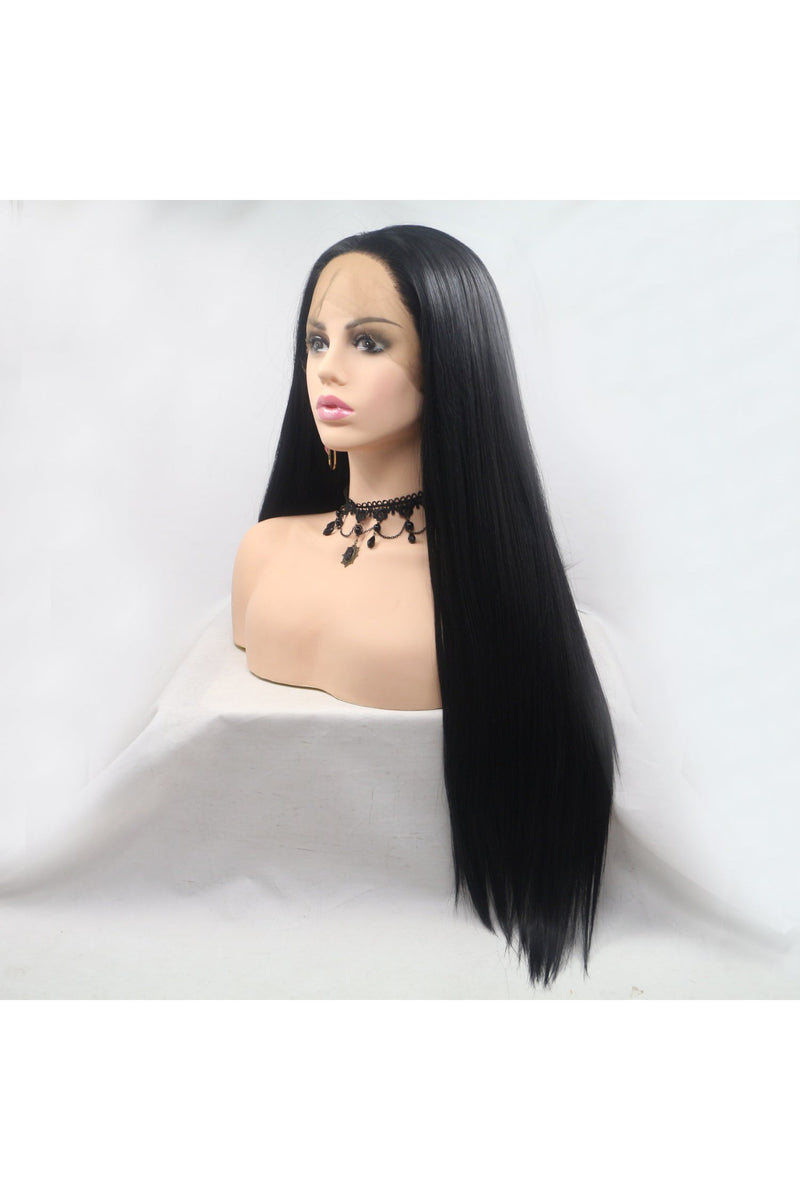 13*3" Lace Front Wigs Synthetic Long Straight 24" 130% Density