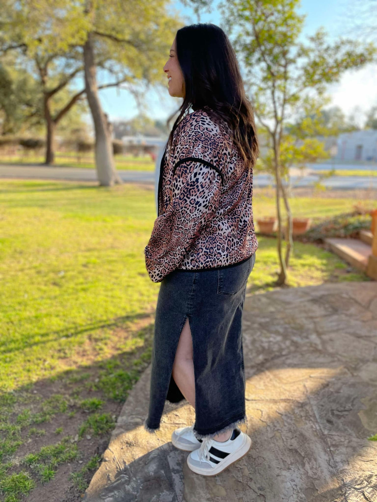 Worth The Risk Black Denim Skirt