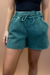 Nora Drawstring Shorts in DK Green