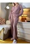 V-Neck Long Sleeve Top and Pants Set