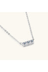 925 Sterling Silver Inlaid Moissanite Bar Necklace