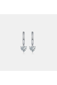 1 Carat Moissanite 925 Sterling Silver Heart Earrings