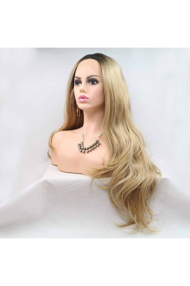 13*3" Lace Front Wigs Synthetic Long Wavy 24" 130% Density