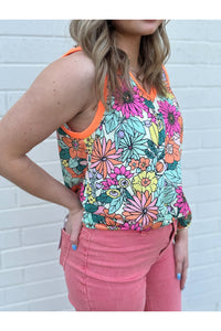 Elaine Floral V-Neck Jersey