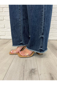 Addie Mid Rise Vintage Wash Wide Leg Jeans