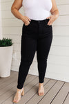 Audrey High Rise Tummy Control Classic Skinny Jeans in Black