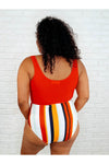 Bermuda Snap Up Swim Top in Red