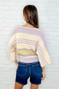 Barely Justified Striped Dolman Sleeve Top