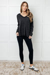 Basically Freezing Brushed Hacci Top in Black