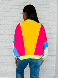 Blockbuster Color Block Pullover in Bright