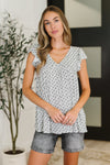 Bloom Service V-Neck Blouse in Ivory