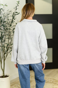 Bonbon Delight Half Zip Pullover in Grey