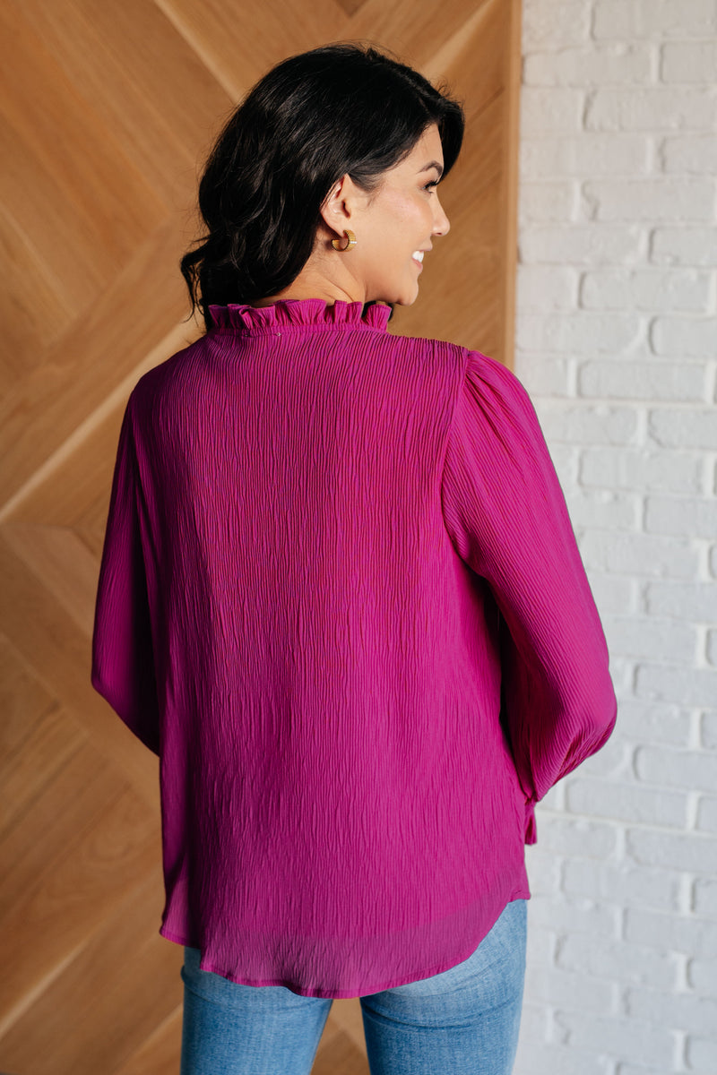 Candid Moment Ruffle Neckline Blouse