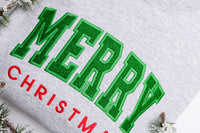 PREORDER: Embroidered Merry Christmas Glitter Applique Sweatshirt