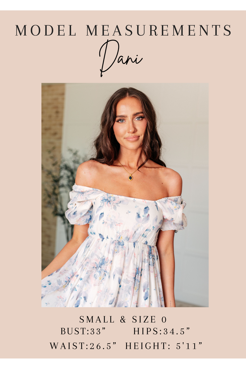 Gentle Yet Strong Balloon Sleeve Floral Dress