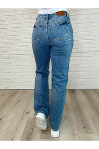 Dylan High Rise Rigid Magic Criss-Cross Waistband Straight Jeans