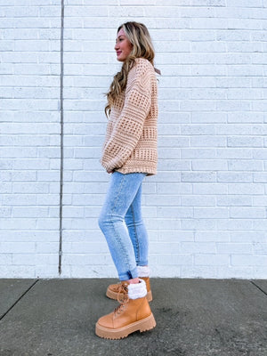 Jessi Lace Up Boot in Tan