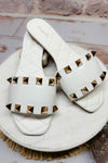 Sutton Studded Sandal in White